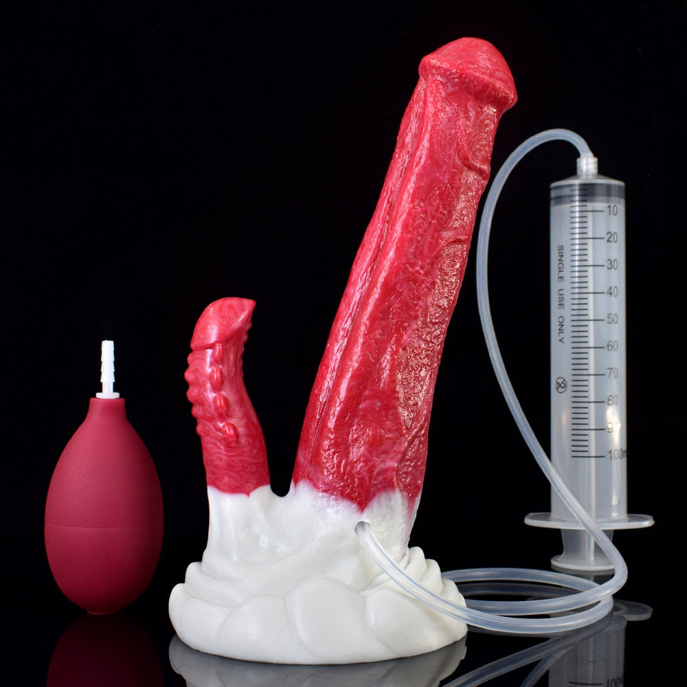 N5024 Red Demon 9 in Double Penetration Silicone Squirting Dildo – Dear  Rabbits Adult Toys